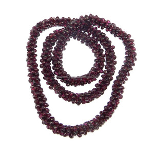 Collier en perles de pierres précieuses unies grenat naturel, perles rondes, en corde, 3mm, 24 pouces de longueur, 390.20 gr - Product Image 1