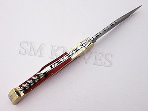 Cuchillo Plegable Multifuncional de Acero de Damasco Hecho a Mano Laguiole (SMF16) - Disponible OEM, Garantía de 3 Años - Product Image 6