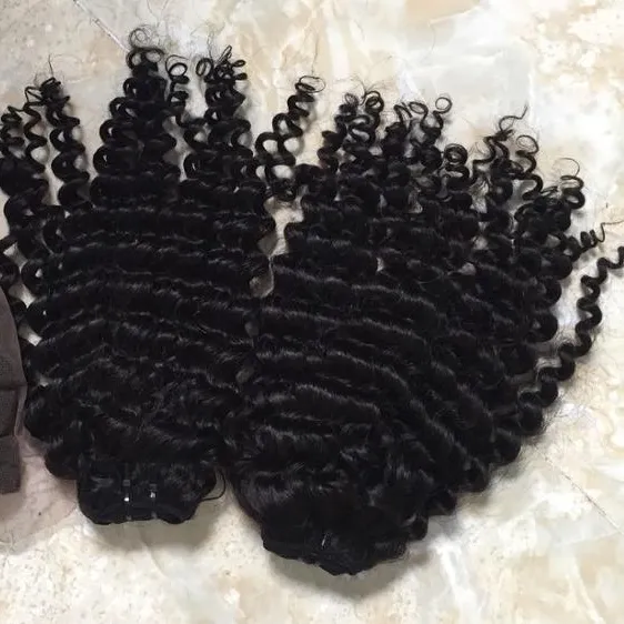 Hot product deep wave hair weaving curly hair all wavy high quality from Vietnam manufacturer