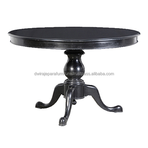 Muebles de mesa redonda negra para comedor, muebles hechos de fabricantes de muebles reales - Product Image 1