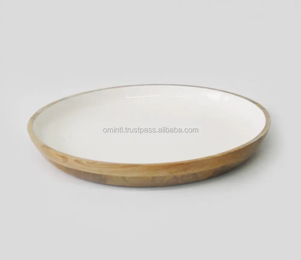 WOODEN ENAMEL DECORATIVE PLATE