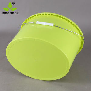 Cubo de plástico ovalado para galletas y alimentos, con tapa y mango de metal, 15L - Product Image 4