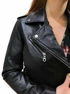 Nueva chaqueta de cuero de piel de oveja de invierno para mujer, ropa de abrigo de diseño único elegante con cremallera, superventas - Product Image 2