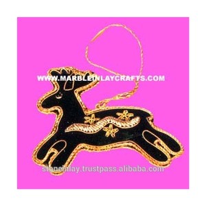 เครื่องประดับตกแต่งคริสต์มาสแบบแขวน ปักมือลายซารี - Product Image 1