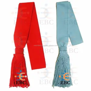 Wholesale Wool Sash OEM NCO Parade Duty Woolen Sashes Customized Colored Cross Sashes with Tassels Hand Knitted Mix Color