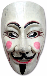 หน้ากากแขวนผนังแกะสลักทำจากไม้สนที่ยอดเยี่ยมของตกแต่งบ้านของขวัญศิลปะงานฝีมือผลิตในเนปาลราคาขายส่ง - Product Image 2