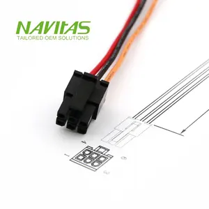 Molex ขั้วต่อตัวผู้ขนาด6พิน3มม. 43025 0600พร้อมสายไฟสำหรับ22AWG 1007