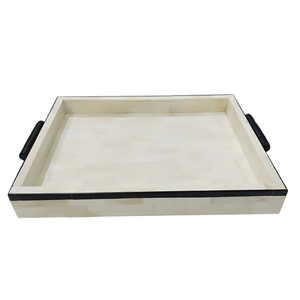 Bandeja de Incrustaciones de Hueso Marroquí, Bandeja de Servir con Incrustaciones de Hueso Marfil - Product Image 3