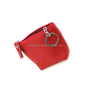 Petit porte-monnaie en cuir avec porte-clés à anneau Porte-monnaie en cuir pratique pour pièces de monnaie - Product Image 1