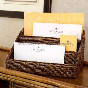 Natural Eco-friendly Rattan Letter Holder, <b>Desktop</b> Organizer - Product Image 6