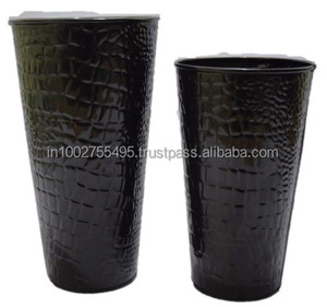 Juego de macetas de suelo galvanizado de diseño clásico, 3 jardineras de jardín, Material GP de hoja, tamaños pequeños grandes para el hogar, flores al aire libre - Product Image 2