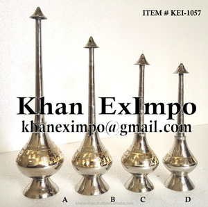 Soporte de varita de incienso tallada de latón, acargatti, níquel árabe, Manual, acabado de níquel, Kan Eximpo, 34648 KEI-1057 - Product Image 3