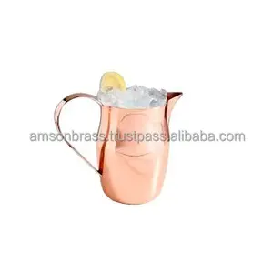 Small Water Pitcher In Metal For Bar With Shiny Copper Finished Luxurious Design Stylish Antique Pure Copper Jug