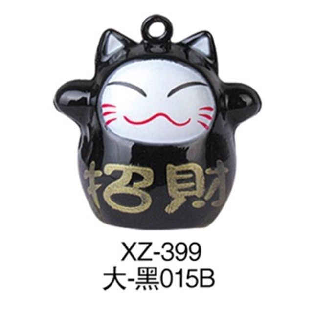 Petit chat porte-bonheur noir (lanière incluse)