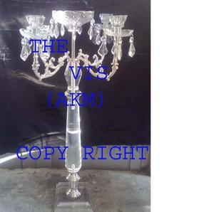 Silver Wedding <b>Candelabra</b> with Glass Votive Elegant Metal Tabletop Decoration Piece - Product Image 4