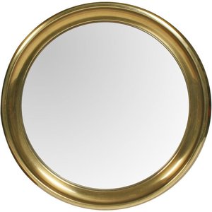 Miroir de courtoisie moderne à cadre en métal de forme décorative de taille personnalisée en acier brossé et or - Product Image 1