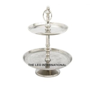 Elan 2 TIER ROUND MILD <b>CAKE</b> <b>STAND</b> High Quality Aluminum Alloy <b>Cake</b> Decorating Turntable <b>Rotating</b> 12x12x17 Inch Party Decoration - Product Image 1