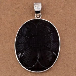 Ovale Cab Smoky Quartz Gemstone Bijoux en argent sterling 925 avec pendentif à la mode romantique plaqué argent. - Product Image 3