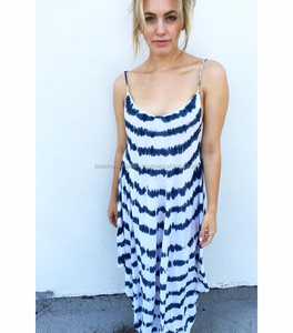 ชุดเดรสลำลองฤดูร้อนซักได้และน้ำหนักเบา,สำหรับสุภาพสตรีใส่เรยอนมัดย้อมสปาเก็ตตี้เดรส - Product Image 1