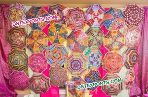 Sombrilla Grande de Seda Helada con Marco de Acero, Personalizada y Tradicional para Bodas Indias, Decoración con Bordado Intenso para Escenario de Boda - Product Image 6