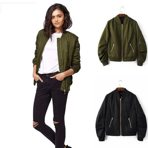 เสื้อแจ็กเก็ตบอมเบอร์แบบมีซิปสำหรับผู้หญิง,เสื้อแจ็กเก็ตแฟชั่นผ้าโพลีเอสเตอร์สำหรับใส่นอกบ้านใส่เที่ยว - Product Image 2