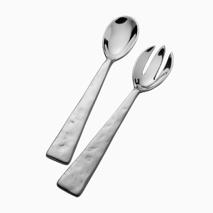 Martelé En Acier inoxydable Poignée Salade Serveur - Product Image 1