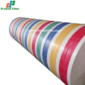 K <b>Tarp</b> STT 02 Striped HDPE Tarpaulin Sheet 2x100m Roll Waterproof UV Resistant Matte Surface Red Blue Yellow Green Stripes - Product Image 4