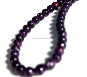 Perles en vrac de pierres précieuses lépidolite naturelle, rondes pour bijoux - Product Image 5