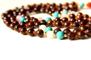 Collier Long Mala 108 perles de zircone Citrine, collier de bijoux en pierres précieuses faites à la main, de qualité supérieure - Product Image 6