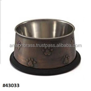 Wholesale 100% Pure Copper Dog Bowl Nonslip Pet Bowl Rubber Base Bowl Decorative Pet Product - Product Image 6