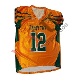 Venta al por mayor de uniforme transpirable de camiseta de fútbol con bandera americana impresa personalizada para adultos, jugadores jóvenes, más ropa de fútbol americano - Product Image 1