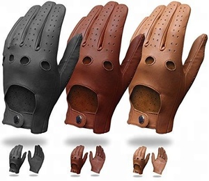 Deerskin Crochet Driving Racing Guantes de Moto/Guantes de conducción de motocicletas/Cuero de cordero - Product Image 6