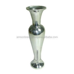 Jarrón de suelo alto de aluminio para hoteles, jarrón irrompible de aluminio de Metal decorativo hecho a mano, jarrón de flores - Product Image 3