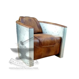 Aviateur Monoplace En Cuir Salon Canapé - Product Image 1