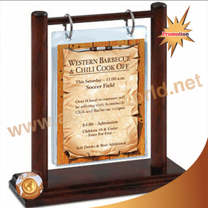 Soporte de menú de madera con pizarra, estante de señal de menú - Product Image 1