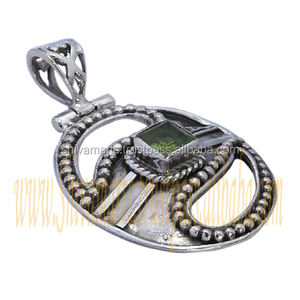 จี้พลอยเพอริดอทสีเงินสเตอร์ลิงประดับ925โรเดียมโกลด์ชุบทองจี้และเครื่องลางเงินราคาแพง - Product Image 2