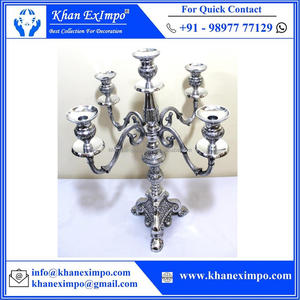 Bougeoirs en relief avec 5 bras en métal et aluminium, chandelier personnalisé, porte-bougie - Product Image 3