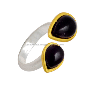 Anillo DE PLATA 925 con piedras preciosas de ónix negro Natural, anillo Chapado en plata, forma de corte de pera, anillo de moda, fabricación al por mayor, joyería, CASA DE PLATA - Product Image 1