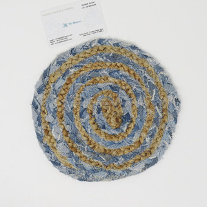 ที่รองจานปอกระเจาถักจากอินเดียเสื่อรับประทานอาหารทรงวงรีทำด้วยมือสำหรับรถไฟเหาะเครื่องดื่มในบ้าน - Product Image 5