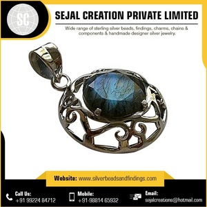Pendentif original en argent sterling 925 avec pierres précieuses Fourniture en vrac de bijoux élégants avec motif numérique pour les collections de breloques - Product Image 6