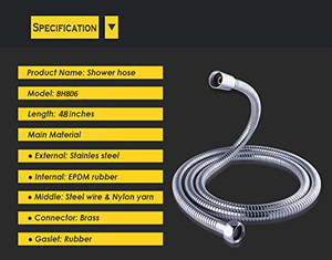 Tubo Flessibile in Acciaio Inox da 48 Pollici per Doccia/Doccetta, per Bagno, WC, Soffione Doccia Manuale, Spruzzatore Bidet - Product Image 6