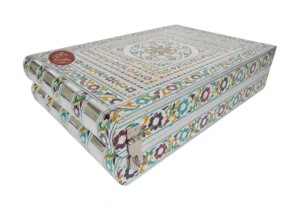 MEENAKARI — boîte à BRACELET en bois, 4 rouleaux, finition métallique, nouveau modèle amélioré, fait à la main, motif fleur, S.M - Product Image 4