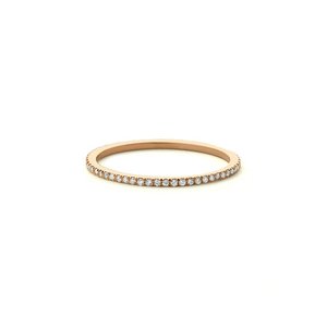Micro Pave <b>Eternity</b> CZ Diamond Sterling <b>Silver</b> Gold Plated Wedding Party Stacking <b>Ring</b> - Product Image 2