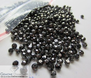 Collar de cuentas de diamantes negros facetados naturales del fabricante indio collar de pulsera de cuentas de diamantes facetados negros de 2 mm a 4 mm - Product Image 2