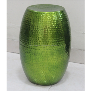 Tabouret latéral en métal marbré, avec finition verte - Product Image 2