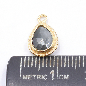 Ojo de gato en forma de pera, bisel de Plata de Ley 925, colgante chapado en oro, fabricación de joyas hechas a mano - Product Image 3