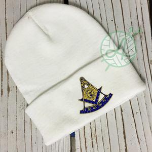 Unisex <b>100</b>% <b>Wool</b> Winter Beanie Skull Hats Master Lodge Mason Regalia Common <b>Fabric</b> Character Printing for Beach Travel Business - Product Image 3