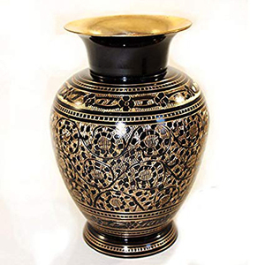 Métal En Laiton Vase À Fleurs Avec Bidri Nakkashi - Product Image 1