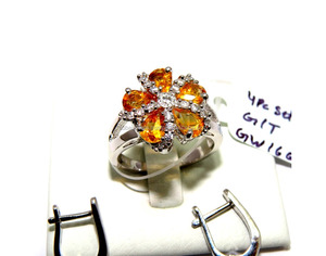 925เงินสเตอร์ลิงธรรมชาติซิทรินหินชุดเครื่องประดับ - Product Image 3