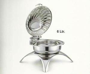 Rond en acier inoxydable chauffe-plats de luxe solide en métal meilleure qualité en gros chauffe-plats pour la vente - Product Image 1